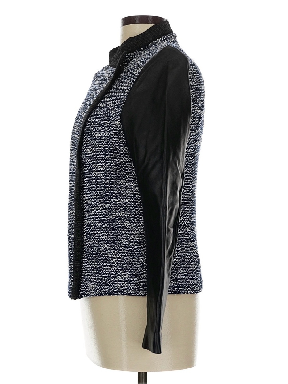 St John Black Tweed Moto Style Jacket - Sz 6 - Picture 7 of 10